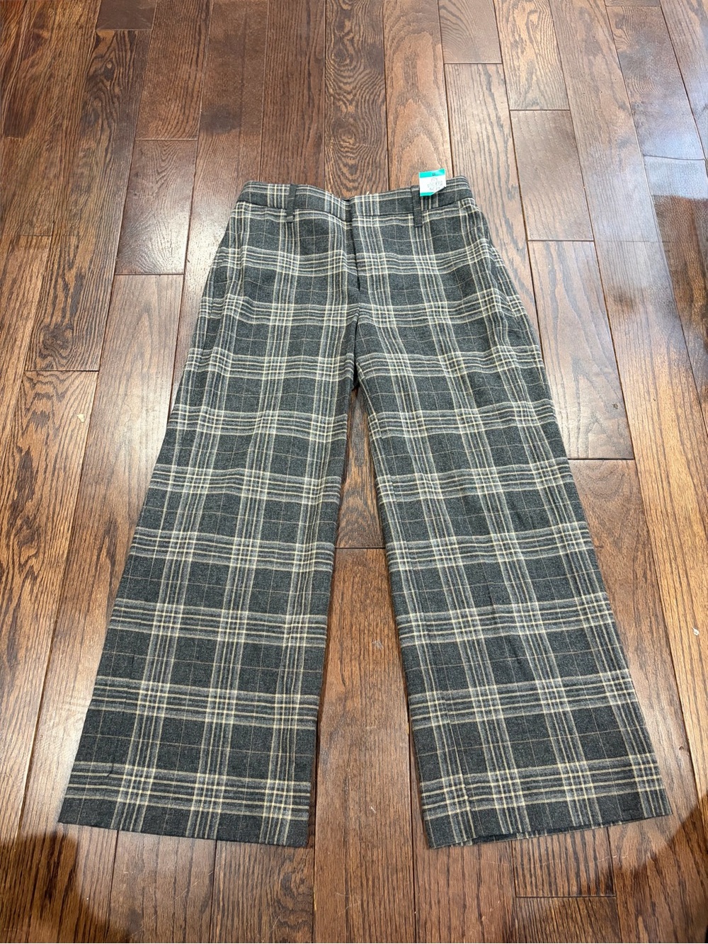 Banana Republic Gray Plaid Wide-Leg Pants
